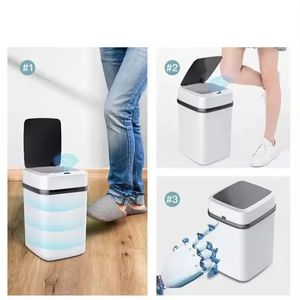 Nouveau seau de déchets intelligents 13l Kitchen Touch Trash Can Bower Waste Bin Recycling Bin Couchette Cuisine Couche de poubelle Cantouch sans poubelle pour