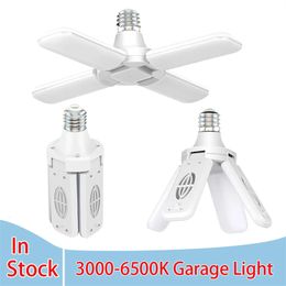 Nouveau Smart Home Control pliable LED lumière de Garage E27 maison plafonniers 3/4 lame Angle réglable lumières lampe blanc froid/chaud 3000/6500K