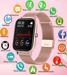 NIEUW SMART WATCH P8 Kleurscherm vrouwen Men Full Touch Fitness Tracker Bloemdruk Smartklok Dames Smartwatch voor Xiaomi1277918