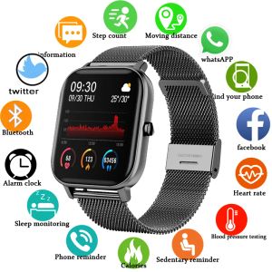 Nieuwe Smart Watch P8 Dames heren Kleurenscherm Full Touch Fitness Tracker Bloeddruk Passsomete Push Message Smartwatches voor Xiaomi Apple