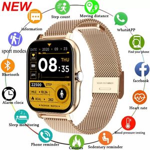 Nouvelle montre intelligente à écran tactile de 1,69 pouces pour téléphones iOS/Android avec moniteur de fréquence cardiaque, moniteur de pression artérielle, moniteur d'oxygène, réponse pour passer un appel