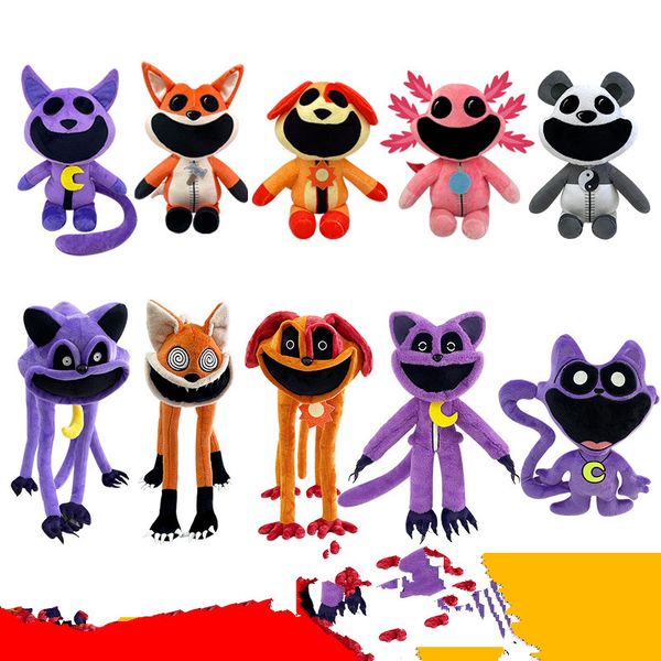 Nouveau jeu de créatures souriants Horreur Purple Cat Monster Smile Grande Boucle Purple Cat Plush Toy Wholesale