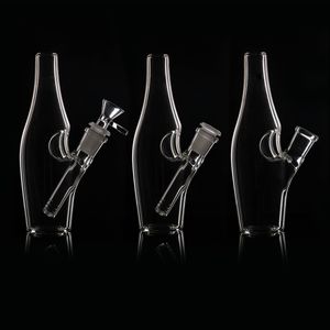 Accessoires pour fumeurs bong en verre Style de bouteille de vin 14mm femelle 7,2 pouces dab rigs tuyau de brûleur à mazout bongs d'eau