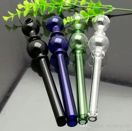 Nueva pipa para fumar Mini cachimba bongs de vidrio Forma de metal colorido Color Doble burbuja Vidrio Olla hirviendo directa