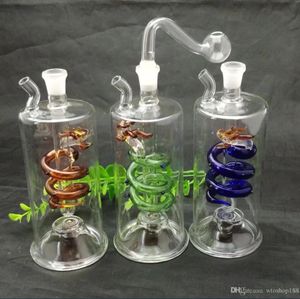 Nueva pipa de fumar Mini cachimba bongs de vidrio Colorido Metal en forma de sartén Botella de humo de agua de vidrio largo