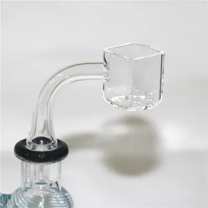 Nouveau Smoking Square Quartz Bangers pour bong dab rig pipe à eau 10mm 14mm 18mm mâle femelle domeless quartz banger clou avec joint clair