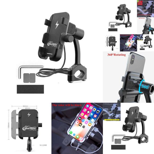 Nuevo soporte para teléfonos de la bicicleta de motocicleta de aleación de aluminio Smoyng soporte de soporte GPS soporte Moto Mirro Hanymar Monte para Xiaomi iPhone