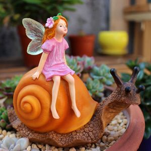 Nuevo Mini Hada de flor de Caracol, micropaisaje, patio, jardín, horticultura, decoración, estatua