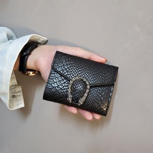 Nouveau serpent dame sac à main court 30% petit portefeuille femme pliant porte-monnaie carte portefeuille