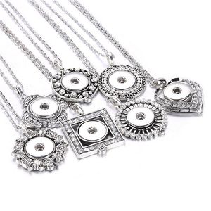 Nouveau bouton pression collier bijoux strass cristal pendentif en métal pour les femmes ajustement bricolage 20mm 18mm boutons pression bbyOzI