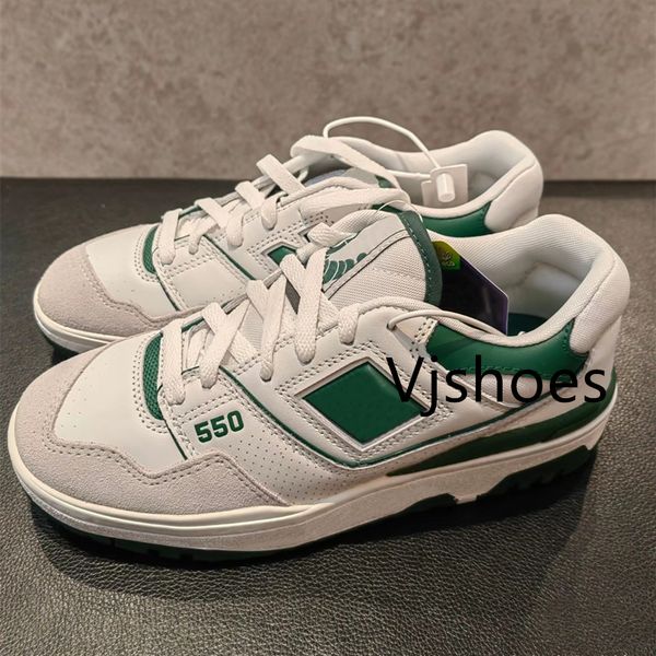 Nuevos zapatos de diseñador de zapatillas zapatillas para hombres zapatillas de carreras blancos burdeos verdes blancos gris panda sal mar mar negro rico Paul BB550 Sports Mens tamaño para mujer 36-45