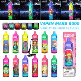 Europa magazijn VAPEN MARS bladerdeeg 9000 wegwerp vape tornado vape bladerdeeg 9k E-sigaretten Vape met RBG Lichte sleutelkoord beter dan bladerdeeg 12k bladerdeeg bladerdeeg 15k snelle levering