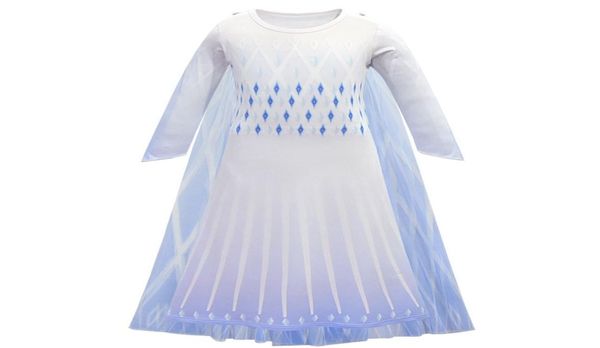 NUEVO Snow 2 Pinness Dress Up Costume Niños de manga larga Camisilla impresa Halloween Snowen Vestido de fiesta Blanco para la niña BY7882640