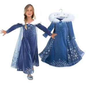 Nieuwe Snow Queen -jurk Gedrukte jurken Winter Lange Mouw Coat Princess Party Full Dress Performance Rok 38T Hele JY9186613822