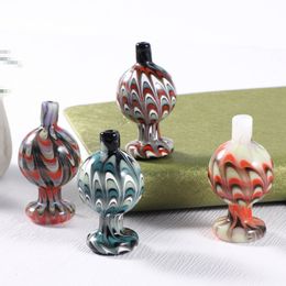 Fumar fresco Colorido Pyrex Vidrio grueso Bola hecha a mano Trabajada Burbuja Carb Cap Sombrero Clavos Dabber Bongs Plataformas petrolíferas Cachimba Herramienta de cubierta para fumar DHL gratis