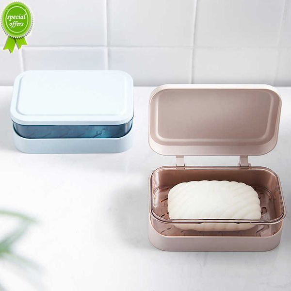 Nouveau conteneur de boîte à savon avec couvercle étanche à la poussière porte-savon de voyage étui à savon durable salle de bain organisateur d'étanchéité solide