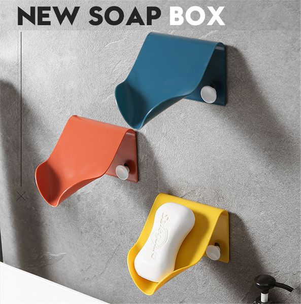 Nouveau porte-savon salle de bain douche porte-savon plaques de douche boîte de rangement de savon avec vidange étagère murale plateau de bain en plastique en gros