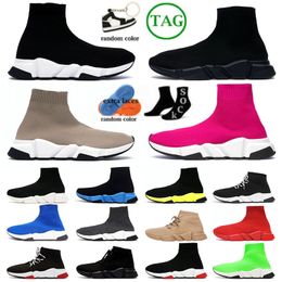 Nouveau Sock Chaussures Running Speed Trainer Hommes Femmes Triple Noir Clear Sole Volt Lacets Beige Blanc Rouge Bleu Vert Graffiti Sports Sneakers Runner Outdoor