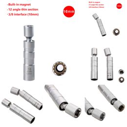 Nieuwe socket sleutel 12 hoek repareren dunne wand 3/8 "magnetische aandrijfbakken voor 14/16 mm bougieverwijderingsgereedschap