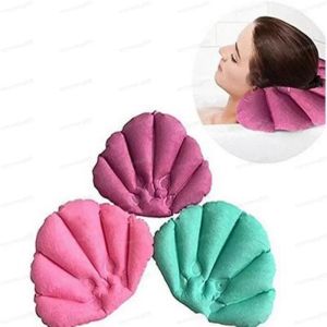 Nouveau doux salle de bain oreiller bonnets de douche maison confortable Spa gonflable tasses de bain coquille en forme de cou baignoire coussin accessoires