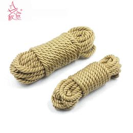 Nuevo suave yute de imitación de algodón Shibari Bondage cuerda fetiche 5m 10m esclavo Bdsm ataduras eróticas para parejas 2107222915