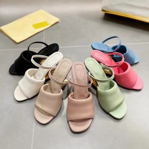 Nieuwe zachte gewatteerde nappa lederen slippers slijbanen Summer Sandalen Wedge High-Haked Slippers Open TOES Slip-on dia