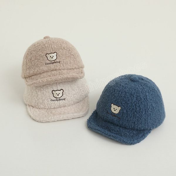 Chapeau en peluche doux pour bébé, casquette de Baseball pour garçon et fille, ours mignon, pour nouveau-né de 6 à 24 mois, Bonnet d'hiver et de printemps, chapeaux de soleil, nouvelle collection