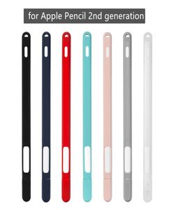 Nieuwe zachte siliconen hoes anti-slip voor Apple potlood 2e generatie willekeurige kleur compatibel voor iPad tablet Touch Pen Stylus Protect9210980