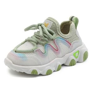 Nieuwe Zachte Zool Kinderen en Meisjes Casual Unisex Mode Mesh Schoenen Jeugd en Kinderen Running Sportschoenen Jongens en Meisjes Groen Roze Witte Schoenen