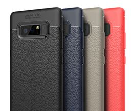 Nouveau Soft TPU Silicone Case Anti Slip Leather Texture Phone Cases Cover pour iPhone X 8 7 6 6S Plus 5 5S Samsung Note 8 S7 Edge S8 S9 Plus