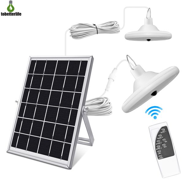 Solar Garden Lampe Senseur de mouvement IP65 imperméable à l'intérieur Pendentif extérieur à l'intérieur Lumière double tête double blanche noir