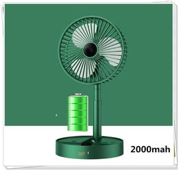 NIEUW Sterke wind Draagbare ventilator Opvouwbare tafel Bureauventilator Telescopische vloer met 2600 mah batterij