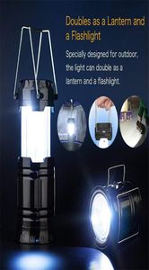 Nieuwe oplaadbare LED-campinglantaarn op zonne-energie Draagbare opvouwbare lantaarnlicht Opvouwbare tentlamp Huishoudelijke vlamlamp Flas9588190