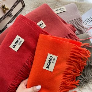 Nieuwe effen kleur imitatie kasjmier sjaal dames Europese, Amerikaanse en Koreaanse versie Japanse modekleding herfst en winter warme sjaal dameshals