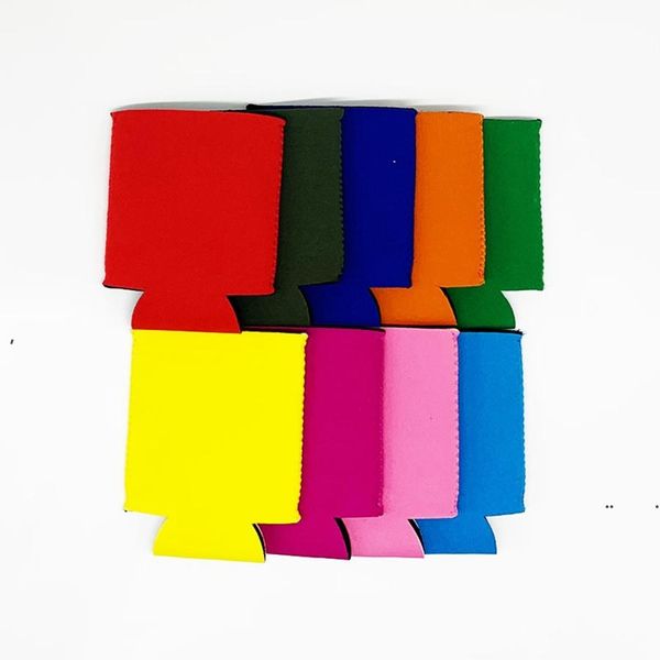 Nuevo Color Sólido Neopreno Plegable Titulares Rechonchos Bolsas Enfriadoras De Cerveza Para Latas De Comida De Vino Cubierta Herramientas De Cocina EWE7447