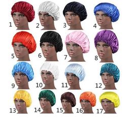 Nouvelle couleur de couleur de couleurs de soie Satin Satin Femme Femmes Cover Sleep Capes Bonnet Hairt Care ACCESSOIRES MODIES 17 COULEURS