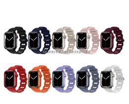Nueva pulsera de repuesto de correa de silicona deportiva de color sólido para Apple Watch Band 38 mm 40 mm 41 mm 42 mm 44 mm 45 mm 49 mm iWatch Ultra Series 8 7 6 5 4 3 2 1 SE Mujeres Hombres