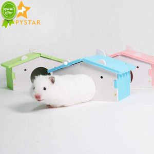 Nouveau Bois Massif Mignon Hamster Maison Lavable Rat Nid Guinée Petit Porc Cage Écureuil Maison Pour Hamster Rat Maisons Produits Pour Animaux ZG0008