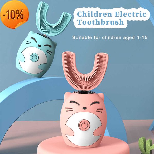 Nouveau Sonic brosse à dents électrique enfant Silicone enfants 360 degrés automatique USB Rechargeable Smart enfants brosse à dents forme u