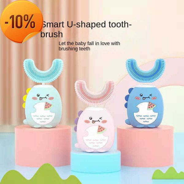 Nouveau Sonic Silicone Enfants Brosse À Dents Électrique Smart 360 Cartoon 2-6 Bébé Brosse À Dents Automatique USB Rechargeable U Forme Brosse À Dents