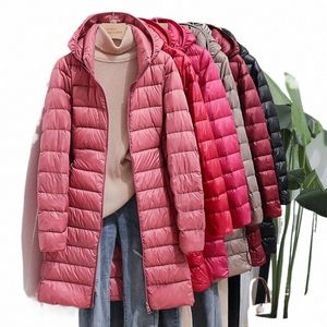 SOSOO hiver femmes doudounes Lg Ultra léger mince manteau décontracté veste bouffante mince enlever Parka à capuche 5XL 6XL 7XL K2BA #