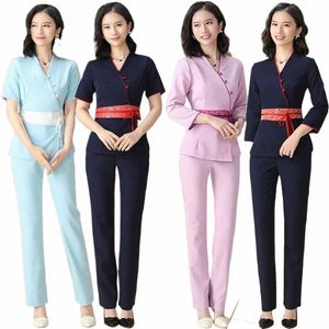 Nouveau Spa Vêtements Thai Massage Uniforme Esthéticienne Sal Uniforme Nail Thérapeute Uniforme Top Qualité Massage Vêtements G0Gg #