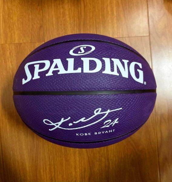 Nuevo Spalding 24 Black Mamba Signature purple Basketball 84132Y Patrón de serpiente Impreso juego de goma pelota de baloncesto de entrenamiento tamaño 76023578