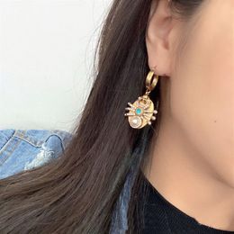 Nouvelles boucles d'oreilles araignée rétro Bronze boucle d'oreille célébrité femme crâne femmes Punk personnalité boucles d'oreilles 266m