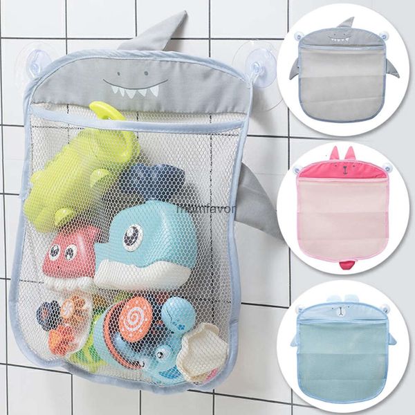 Nouveau Toupie nouveau bébé salle de bain maille sac ventouse conception pour enfants jouets de bain enfant panier dessin animé animaux formes tissu sable jouets stockage filet sac