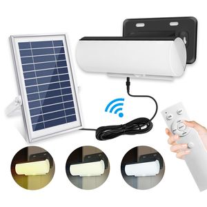  Nueva luz de pared solar dividida 3 modos sensor de movimiento luces de seguridad con control remoto 2700K 4500K 6500k 6 velocidades ajustables 3 temperatura de color