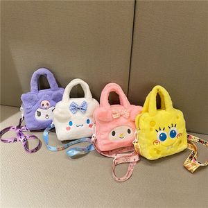 Nouvelle éponge.Bébé dessin animé anime petit sac de croix kuromi yugui manuel de carrossier diagonal sac mobile portant zéro cadeau de portefeuille