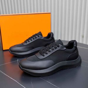 Nouveau Sport-look Hommes Fairplay Sneaker Chaussures Technique Toile Cuir De Veau En Cuir Runer Trainer Noir Semelle Recouverte De Toile Confort Casual Marche Randonnée Chaussure EU38-46