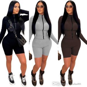 Nieuwe sport jumpsuit slanke sexy pit strip zipper onesies mode fitness lange mouw rompers