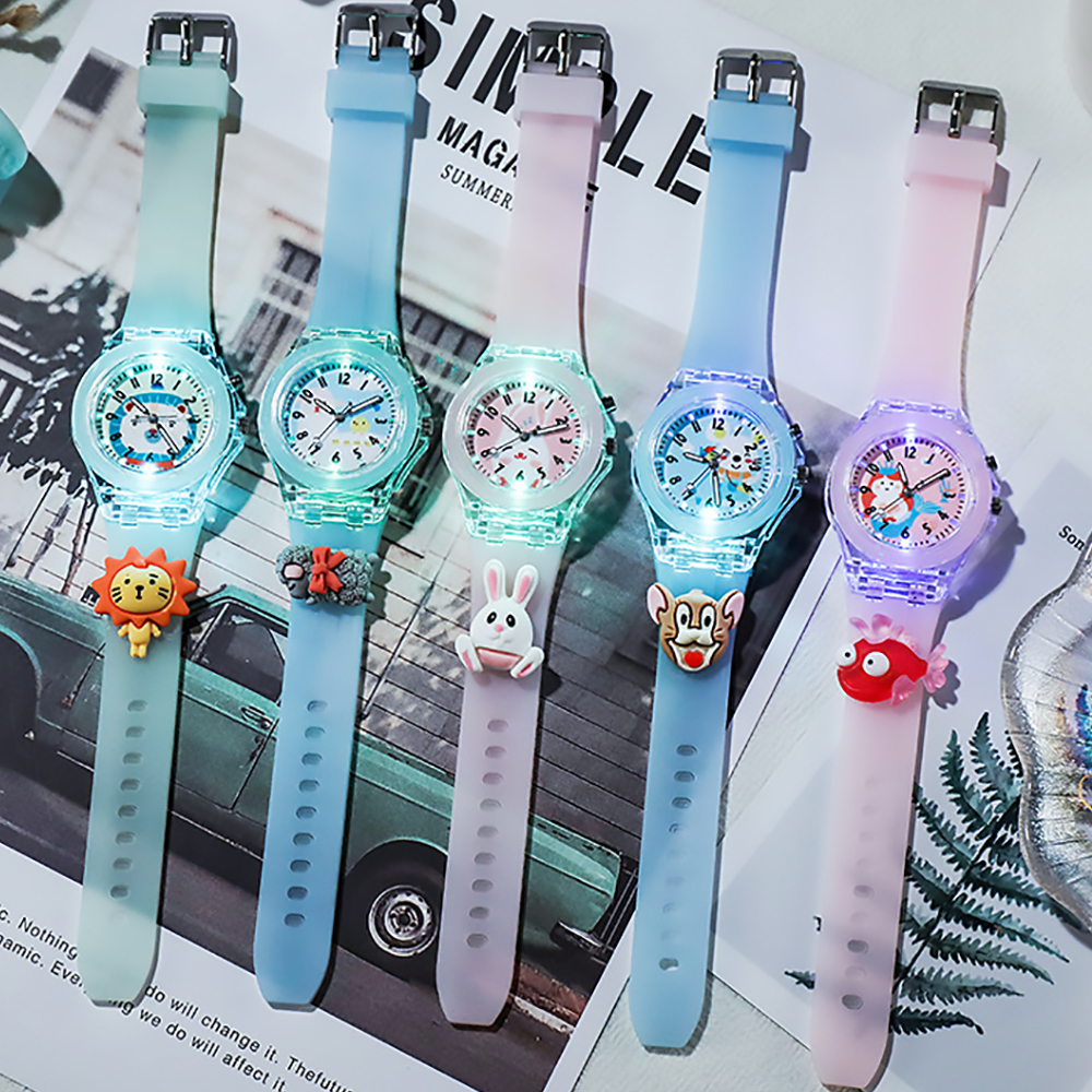 Nya sportbarnsklockor för flickor pojkar gåva personlighet klocka lätt läs barn silikon flash kvarts armbandsur reloj infantil